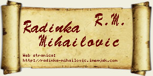 Radinka Mihailović vizit kartica